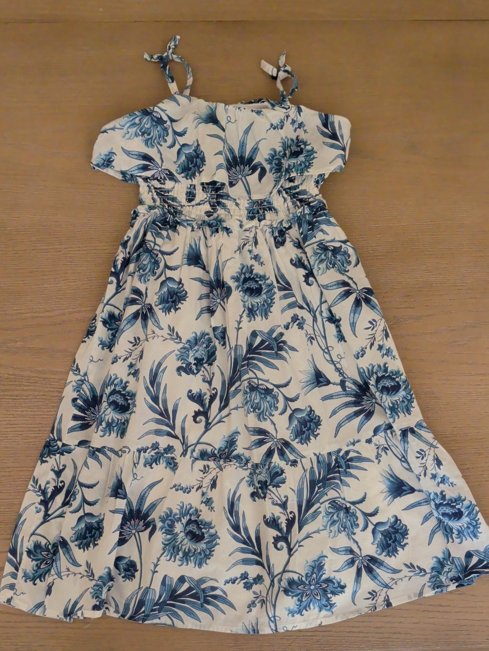 Janie and Jack White Sundress with Blue Floral Print